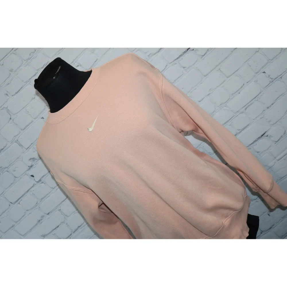 Nike Crewneck Sweatshirt Women XXS Peach Pink Oversized Mini Swoosh **